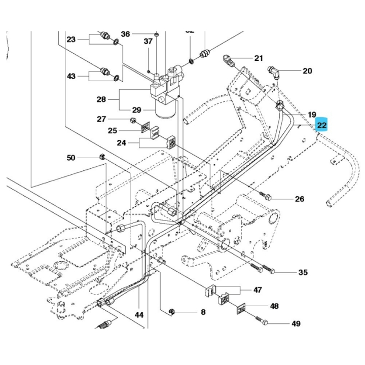 Hydraulrör i gruppen Spare parts Husqvarna Rider 422 TS AWD hos GPLSHOP (5042099-01)