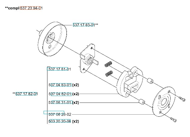 Sats Koppling 240F, 240R, GR41, GR50, RS44 i gruppen  hos GPLSHOP (5372394-01)