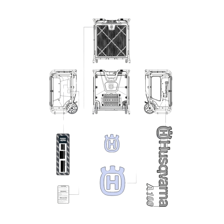 Decal kit a 100 i gruppen Reservdelar Damm- & Slamutrustning hos GPLSHOP (5402314-01)