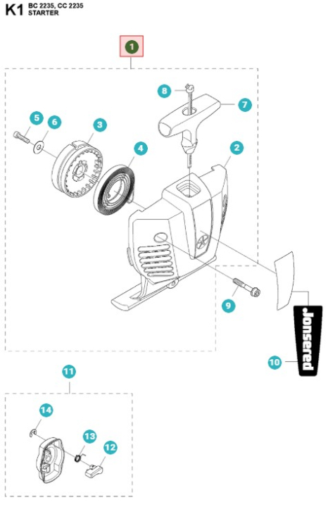 Startapparathus Jonsered CC2235, CC2236, BC2235, GC2236 i gruppen  hos GPLSHOP (5441284-02)