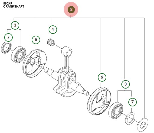 CRANKSHAFT KIT SMALL SMS i gruppen  hos GPLSHOP (5755452-20)