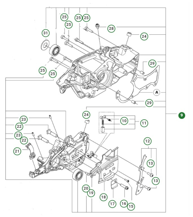 CRANKCASE KIT 545/550XP/XPGMKI i gruppen  hos GPLSHOP (5958977-05)