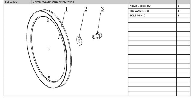 DRIVE PULLEY AND HARDWARE i gruppen hos GPLSHOP (5959249-01)