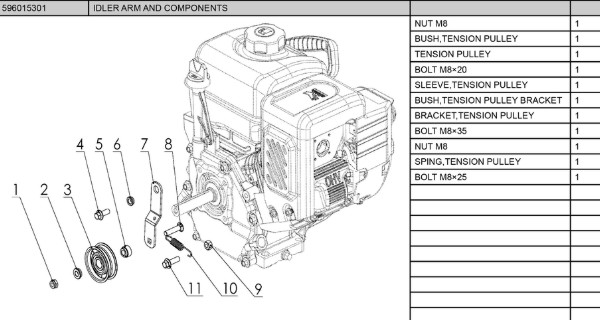 IDLER ARM AND COMPONENTS i gruppen  hos GPLSHOP (5960153-01)