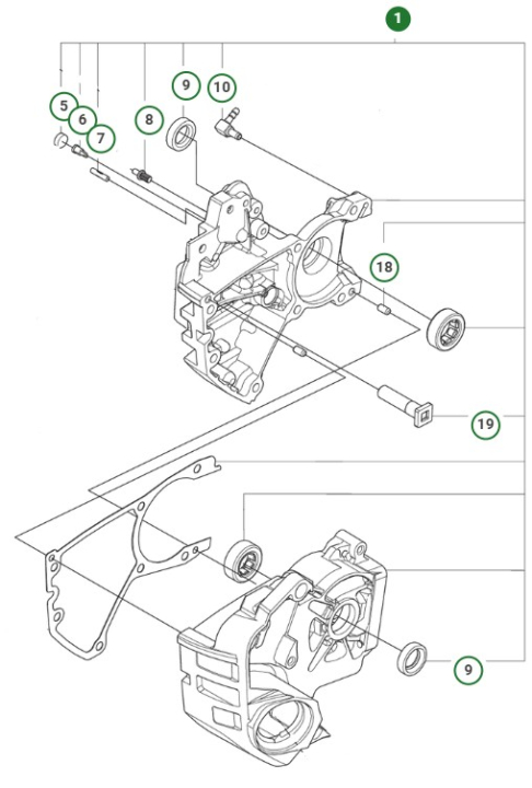 CRANKCASE ASSY TH, 39CC i gruppen  hos GPLSHOP (5998093-02)