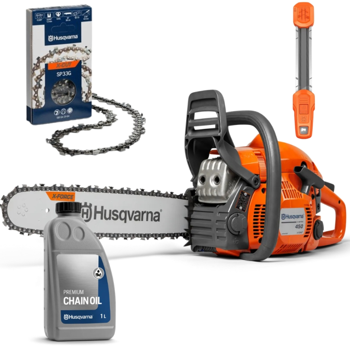Husqvarna 450 E-series II Startpaket i gruppen Husqvarna Skog & Trädgårdsprodukter / Husqvarna Motorsågar / Motorsågar för allround bruk hos GPLSHOP (9705595pkt)