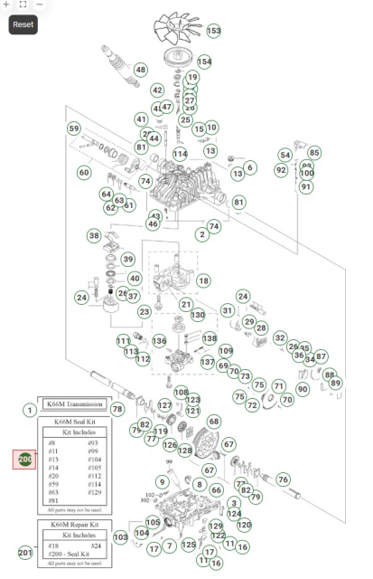 K66B,D,I,K,M Seal Kit