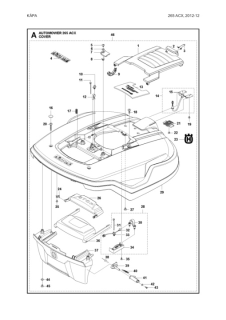 Kaross komplett Automower 265 ACX