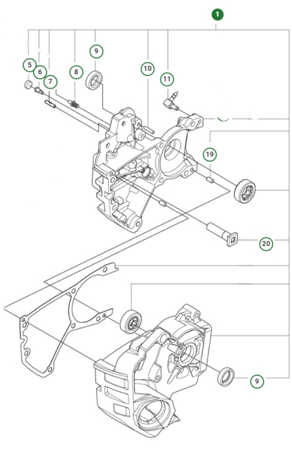 CRANKCASE ASSY 39CC HUSQVARNA