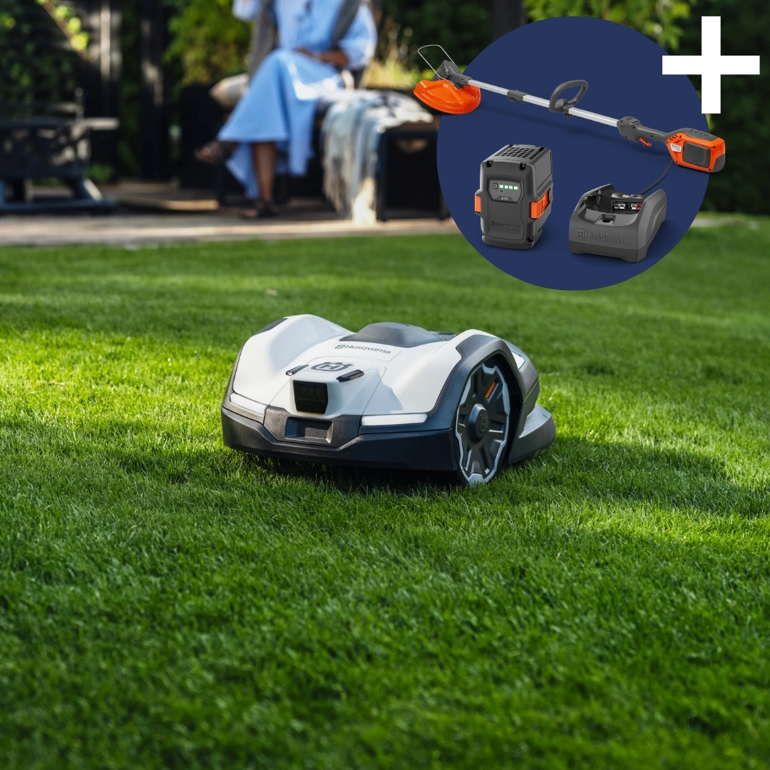 Batteridriven trimmer Husqvarna 215iL på köpet!