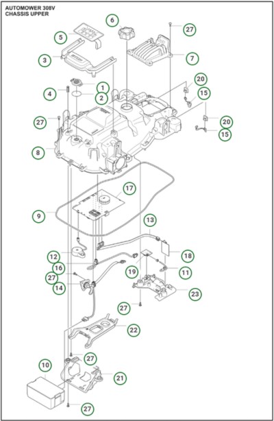 Sprängskiss Husqvarna Automower 308V