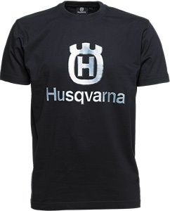 Husqvarna T-Shirt, marinblå - stor logotype S