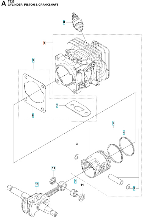 Cylinder Husqvarna T525