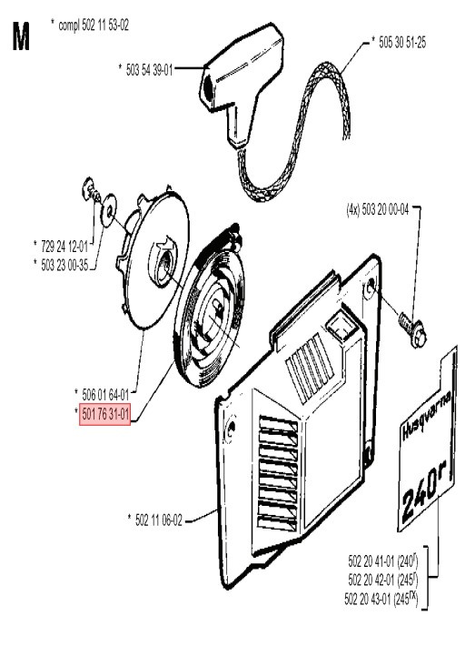 Startfjäder M Kassett 5017631-01