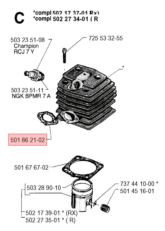 Husqvarna Packning Mellanstycke 5018621-02