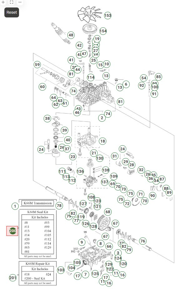 K66B,D,I,K,M Seal Kit