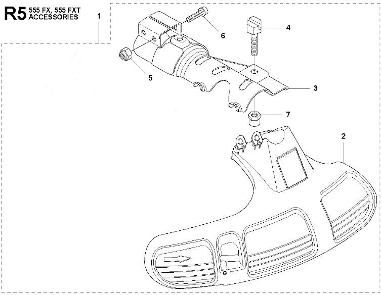 Trimmerskydd med adapter 555FXT, 355FXT, 355FRM