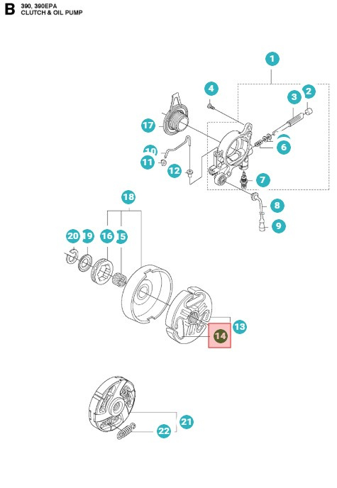 Kopplingsfjäder Husqvarna 390XP, 390XPG