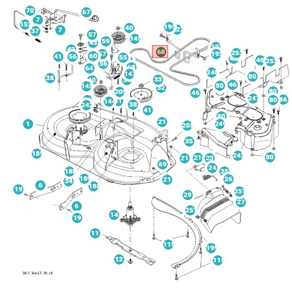 Drivrem klippaggregat LT126, LT151, LT154 LT1597
