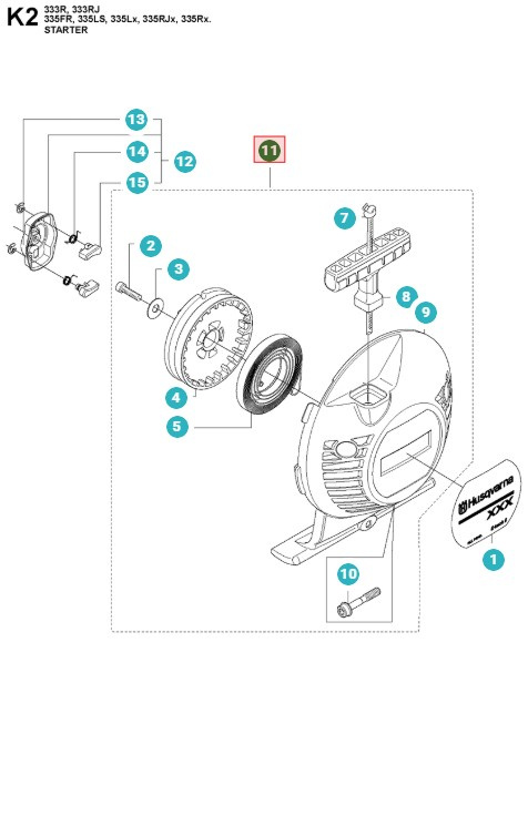 Startapparat Husqvarna 335FR, 335RX, 535RXT, 535LK