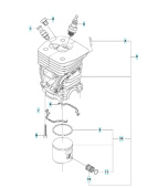 Cylinderkit Husqvarna 455 Rancher, Jonsered CS2255 Cylinderkit Husqvarna 455 Rancher, Jonsered CS2255