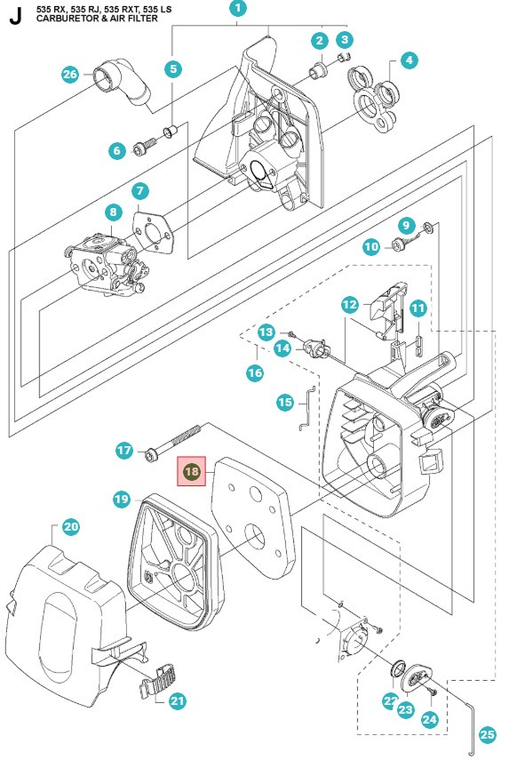Luftfilter 335FR, 335RX, 535RXT, 535FBX, CC2235