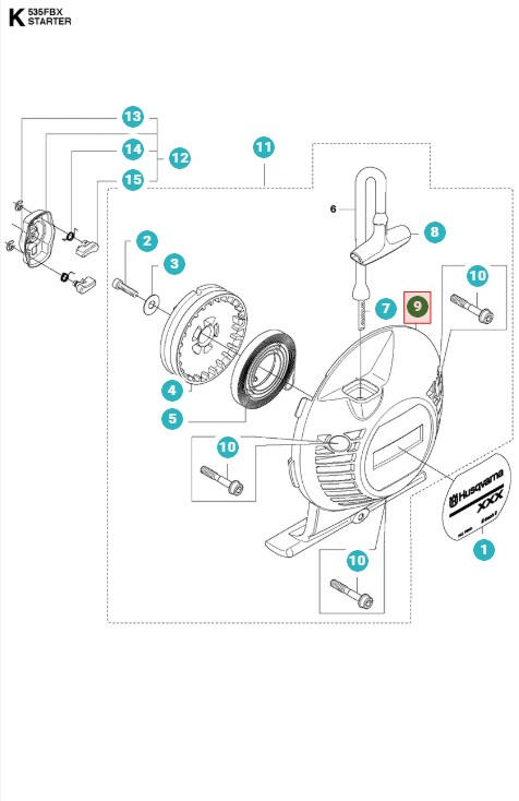 Startapparatshus Husqvarna 335FR, 335RX, 535RXT, 535FBX