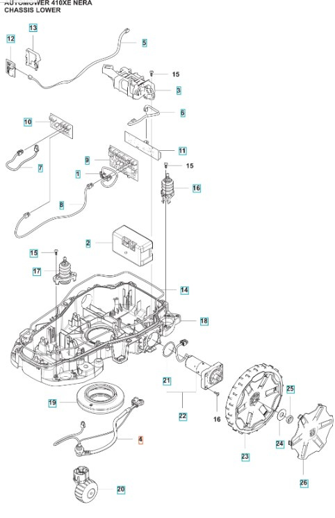 Huvudkablage Automower 310E, 410XE Nera