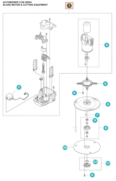 Klippmotor komplett 405X, 415X, 305E, 310E Nera, 405XE, 410XE Nera