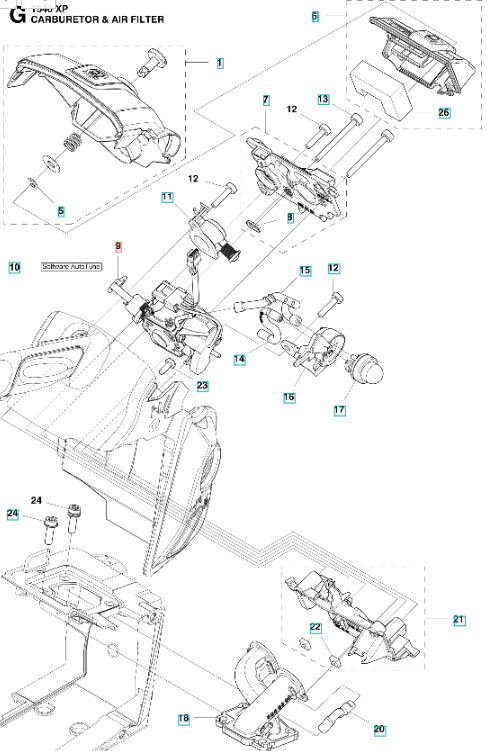Förgasare Husqvarna T540XP