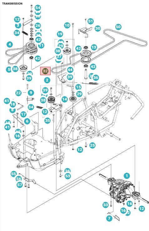 Drivrem Rider 111B, 112C, Jonsered FR 2312