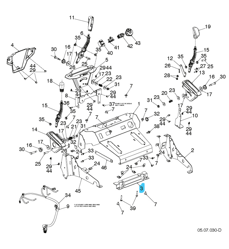 Bracket Rear Console Black Zin
