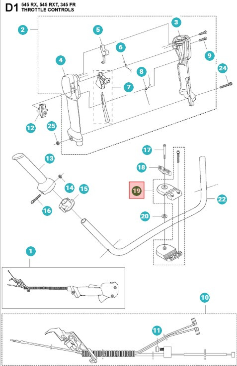 Styrhållare röjsåg 5962833-01