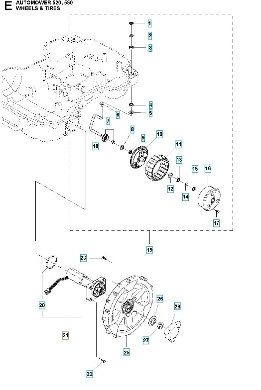 Hjulmotor Automower 450X Nera, 550(2023-)