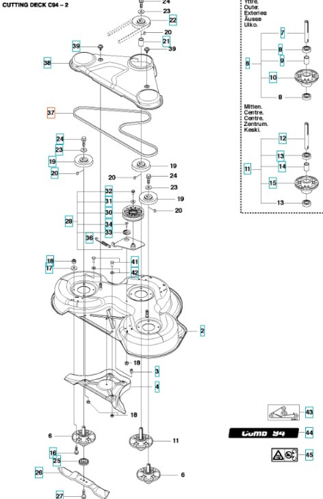 Rempaket Husqvarna Rider 214TC